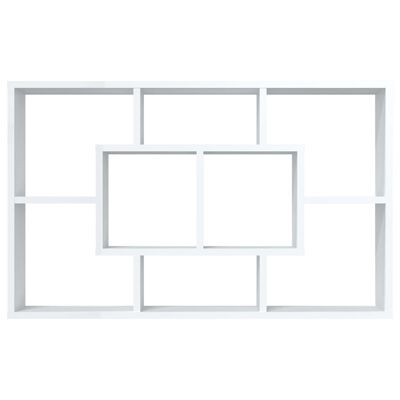 vidaXL Sieninė lentyna, baltos spalvos, 85x16x52,5cm, apdirbta mediena