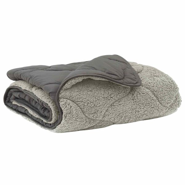 vidaXL Pilna metų antklodė Tik&scaron;tas &Scaron;viesiai pilka 155 x 200 cm