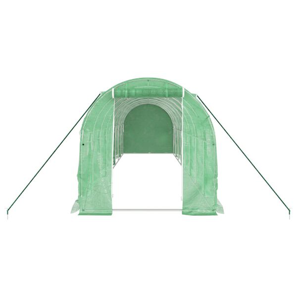 vidaXL &Scaron;iltnamis su plieno rėmu, žalios spalvos, 8x2x2m, 16m&sup2;