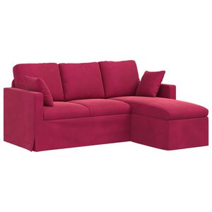 vidaXL Sofa Vyno raudona 198 x 134 x 80 cm Aksomas