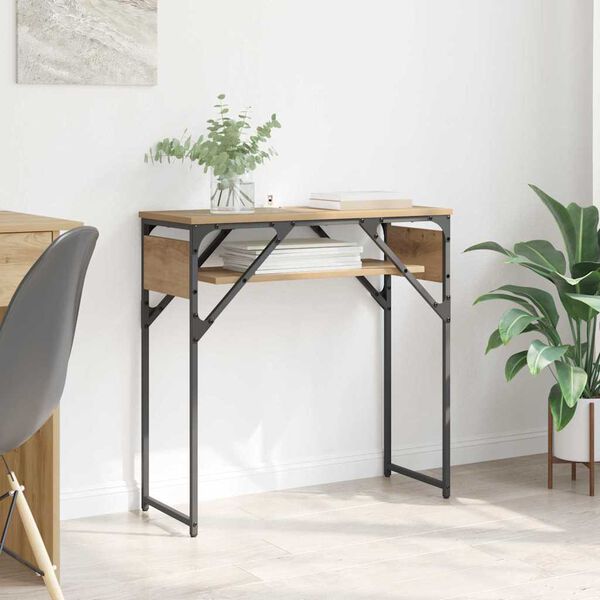 vidaXL KonsolinisStaliukas Amatininkų ąžuolas 75x30x75cm