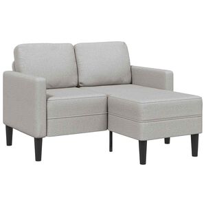 vidaXL dvivietė sofa su gultu L formos debesies pilka 125 cm audinys