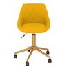 vidaXL Pasukamos valgomojo kėdės, 4vnt., geltonos spalvos, aksomas
