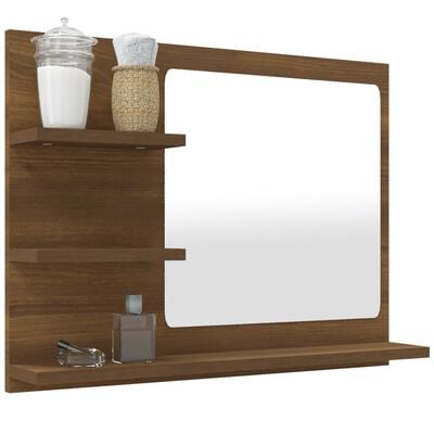 vidaXL Vonios veidrodis, rudas ąžuolo, 60x10,5x45cm, mediena