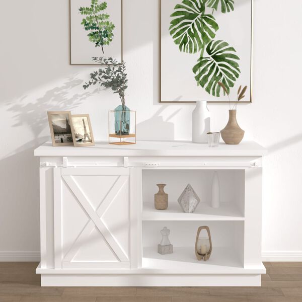 vidaXL Stumdomų spintelės durelių rinkinys, baltas, 152cm, plienas