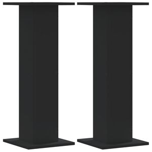 vidaXL Stovai augalams, 2vnt., juodi, 30x30x80cm, apdirbta mediena