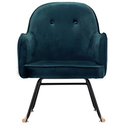 VidaXL Supama kėdė, mėlynos spalvos, aksomas