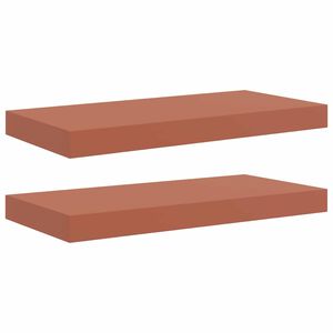 vidaXL Sieninė lentyna 2 vnt. Raudona 50 x 23,5 x 3,8 cm