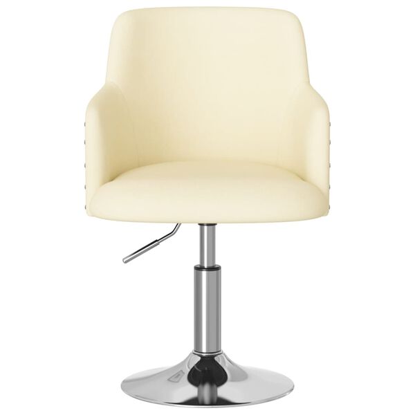 vidaXL Valgomojo kėdės, 2vnt., kreminės spalvos, audinys