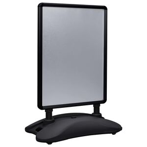 vidaXL Reklaminis stovas, juodas, aliuminio lydinys, užpildomas, A1