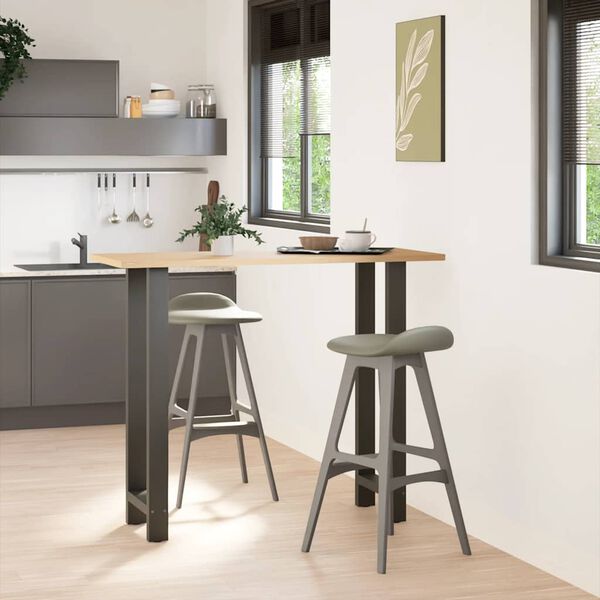 vidaXL Baro stalo kojos, antracito spalvos, 2 vnt., 50x(110-111) cm, plienas