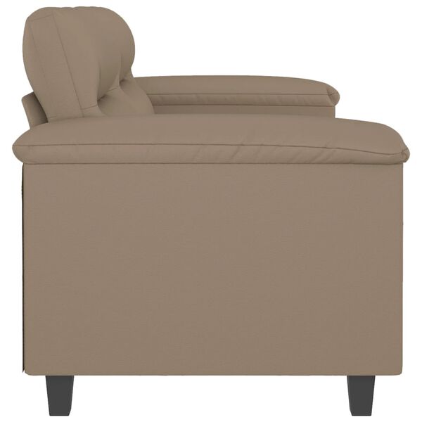 vidaXL Dvivietė sofa, kapučino spalvos, 120cm, dirbtinė oda