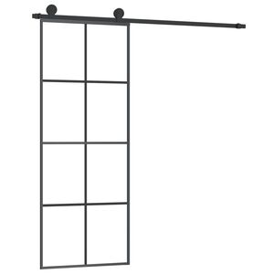 vidaXL Stumdomos durys su įrangos rinkiniu, 76x205cm, ESG ir aliuminis