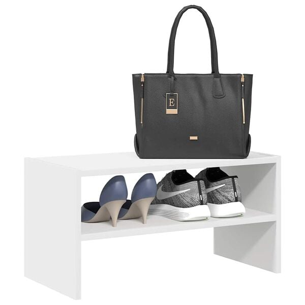 vidaXL Batų lentyna, sukraunamos, balta, 60x30x30,5cm