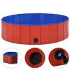 vidaXL Sulankstomas baseinas &scaron;unims, raudonos spalvos, 120x30cm, PVC