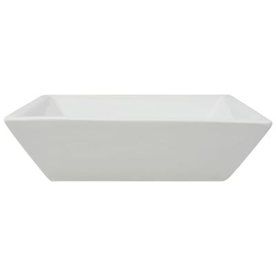 vidaXL Praustuvas, kvadratinis, keramika, baltas, 41,5x41,5x12 cm