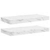 vidaXL Sieninė lentyna 2 vnt. Balti marmuro 50 x 23,5 x 3,8 cm