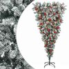 vidaXL Apverstas dirbtinis Kalėdų eglutė su &scaron;akomis 150 cm 150 LED