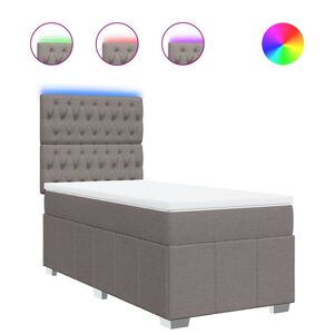 vidaXL Lova su spyruoklėmis ir čiužiniu, taupe, 90x190 cm, audinys