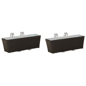 vidaXL Turėklas 2 pcs Juoda 50 x 17 x 17 cm Metalas
