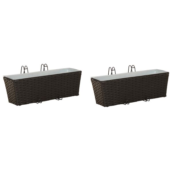 vidaXL Turėklas 2 pcs Juoda 50 x 17 x 17 cm Metalas
