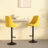 vidaXL Baro taburetės, 2vnt., garstyčių geltonos spalvos, aksomas