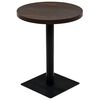 vidaXL Bistro staliukas, MDF ir plienas, apval., 60x75cm, tams. uosis