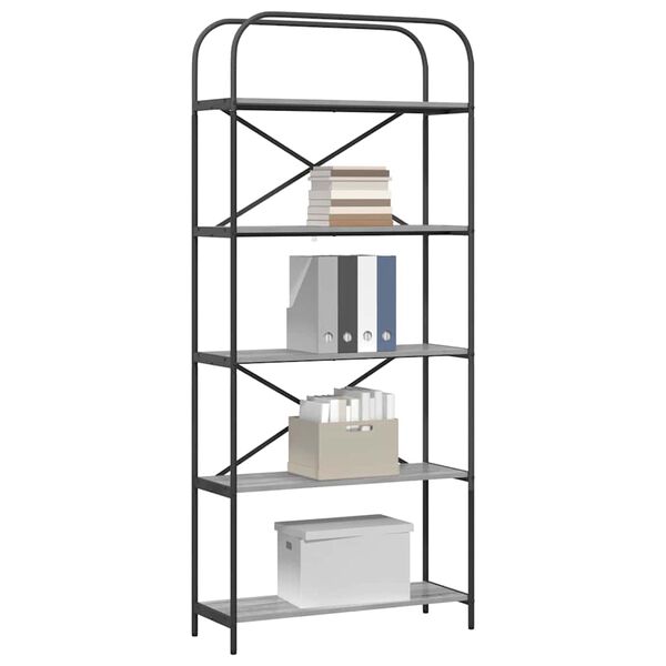 vidaXL Knygų lentyna Pilkas Sonoma 80 x 30 x 183 cm Apdirbta mediena