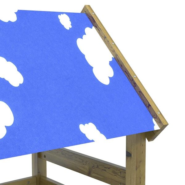 vidaXL Žaidimų bok&scaron;tas Ruda Kieta impregnuota mediena