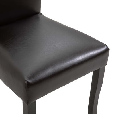 vidaXL Valgomojo kėdės, 2 vnt., tamsiai rudos, dirbtinė oda