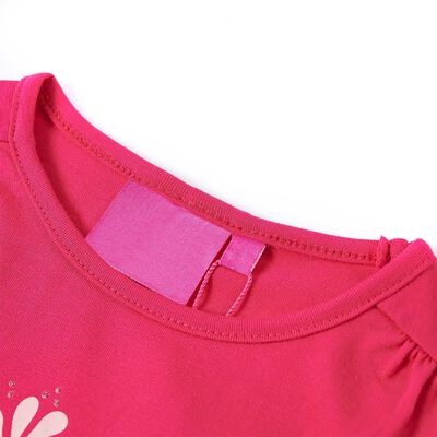 Vaikiški marškinėliai ilgomis rankovėmis, ryškiai rožiniai, 92 dydžio
