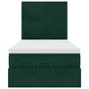 vidaXL Osmanų lovos rėmas su čiužiniais, žalias, 80x200cm, aksomas