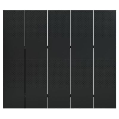 vidaXL Kambario pertvaros, 5 dalių, 2vnt., juodos, 200x180cm, plienas