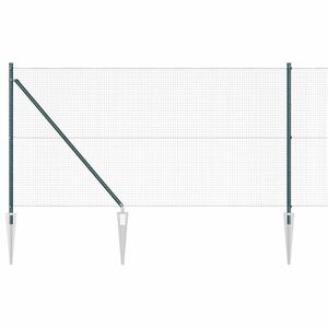vidaXL Suvirintas vielinis tvoras su smailiais galais 10 x 1 m Žalia