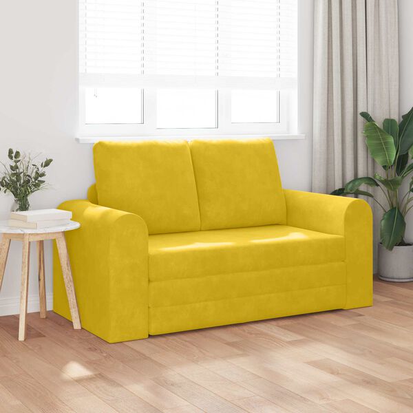 vidaXL Sofa lova 60cm Geltona Aksomas