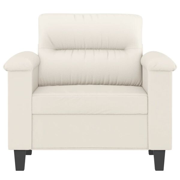 vidaXL Krėslas, kreminės spalvos, 60cm, dirbtinė oda