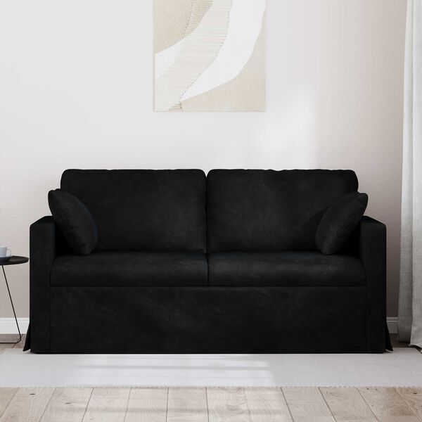 vidaXL Sofa Juoda 158 x 78 x 80 cm Aksomas