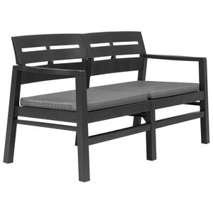 vidaXL Dvivietis sodo suoliukas su pag., antr. sp., 133cm, plastikas