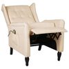 vidaXL Atlošiamas masažinis krėslas, kreminės spalvos, audinys