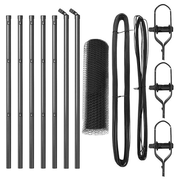 vidaXL Tvorelės stulpas Pilka 10 x 0,4 m (25 mm tinklas)