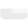 vidaXL Naktinė spintelė, baltos spalvos, 100x35x40cm, MDP, blizgi