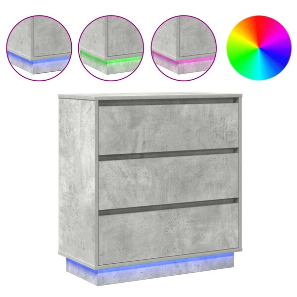 vidaXL &Scaron;alia lovos spintelė su stalčių Betono pilka 71 x 34,5 x 75 cm