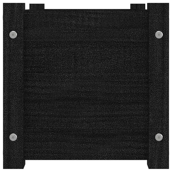 vidaXL Sodo lovelis, juodas, 60x31x31cm, pu&scaron;ies medienos masyvas