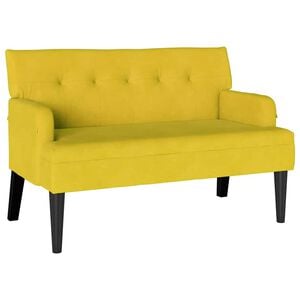 vidaXL Česterfildo suolas Geltona 112 x 65,5 x 75 cm Aksomas