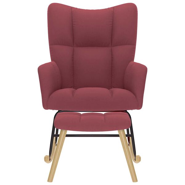 vidaXL Supama kėdė su pakoja, raudonojo vyno spalvos, audinys