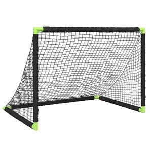 vidaXL Vaiki&scaron;ki futbolo vartai, juodi, 90x64x64cm, sulankstomi