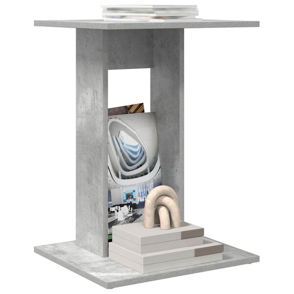 vidaXL &Scaron;oninis stalas Betono pilka 45 x 40 x 62,5 cm Apdirbta mediena