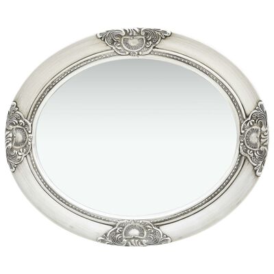 vidaXL Sieninis veidrodis, sidabrinis, 50x60cm, barokinio stiliaus