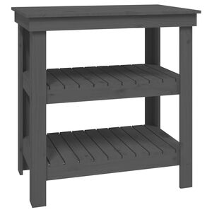 vidaXL Darbastalis Pilka 78,5 x 50 x 80 cm Pu&scaron;ies medienos masyvas