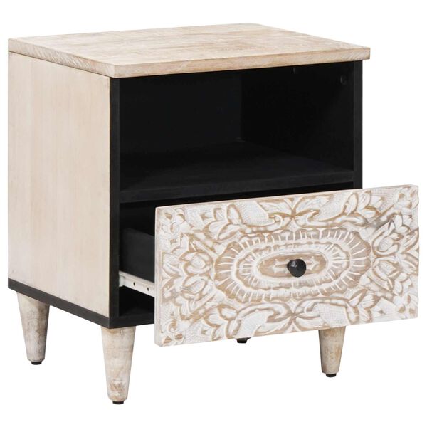 vidaXL Lovos spintelė Balta 40 x 33 x 46 cm Kietas mango medis